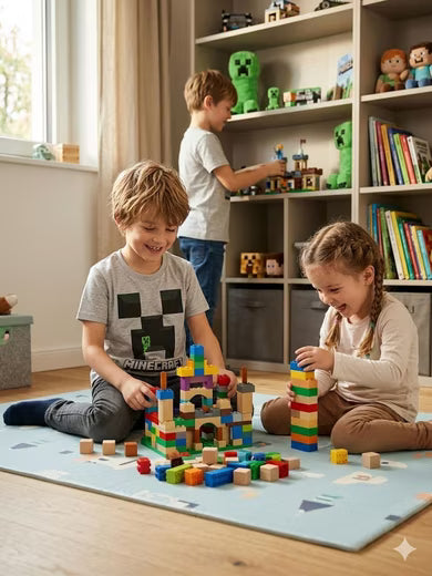 Minecraft Kinder T-Shirt Grau – Creeper Print | Unisex | Gr. 116 / 6 Jahre