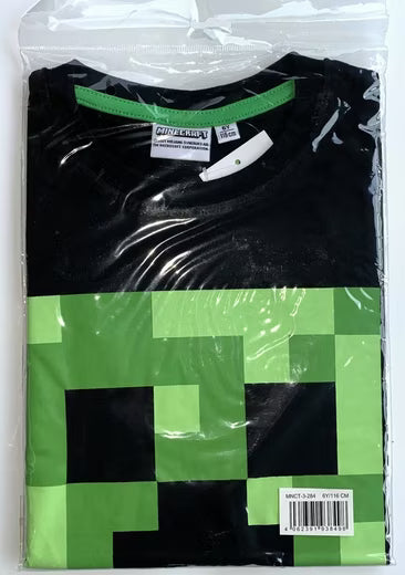 Minecraft Kinder T-Shirt Creeper Schwarz – 100 % Baumwolle | Gr. 140