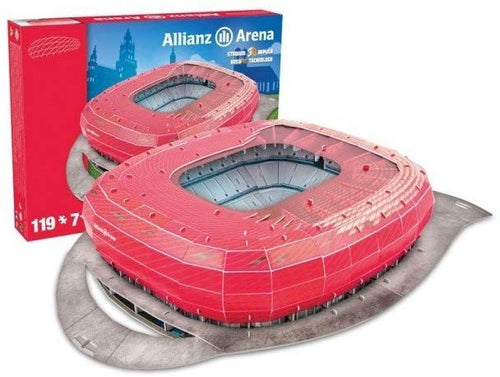 Allianz Arena 3D Stadion-Puzzle 119 Teile FC Bayern Muenchen rot mit Verpackung