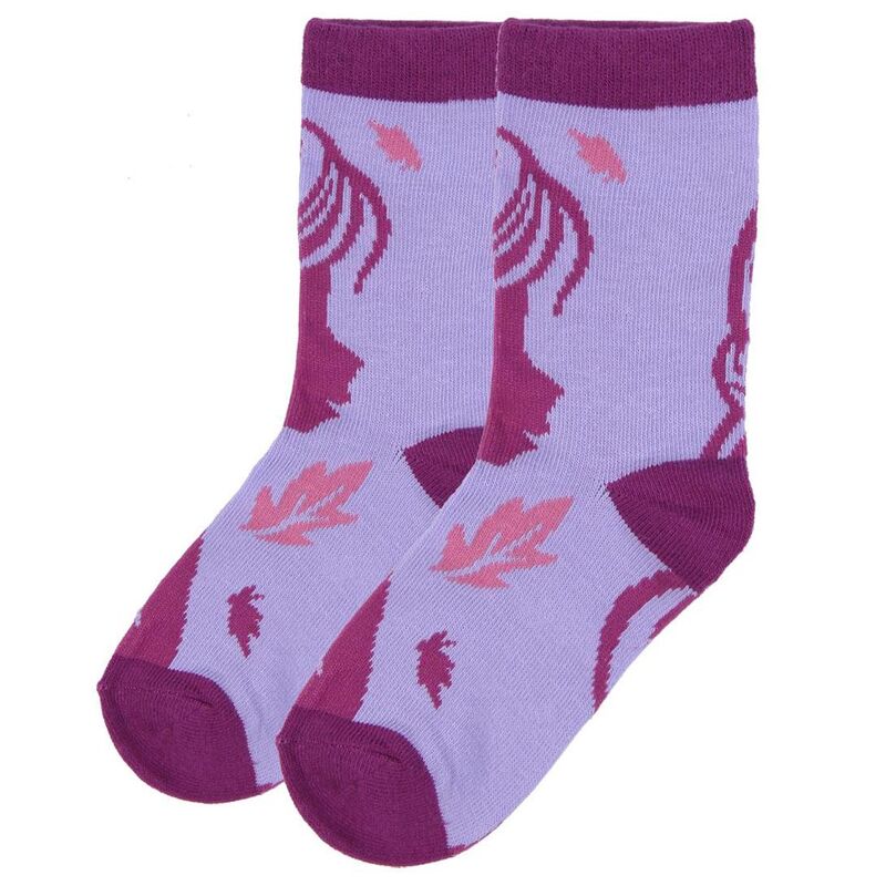 Disney Frozen 2 Kinder-Socke lila mit Anna Motiv und Blattmuster