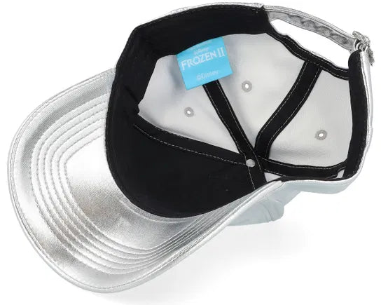 Disney Frozen Eiskönigin Kinder-Cap silber metallic – Innenseite mit hellblauem Futter, Detailansicht