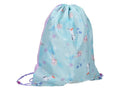 Disney Frozen Eiskoenigin Sportbeutel Gymbag hellblau lila mit Elsa Anna und Olaf Muster Freisteller
