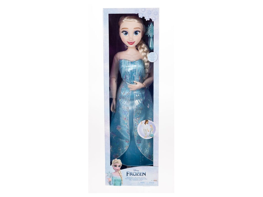 Disney Frozen Eiskönigin Elsa Puppe XXL 80 cm in Originalverpackung – hellblaues Kleid, Freisteller