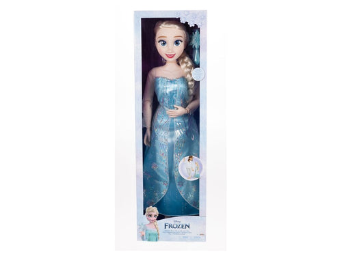 Disney Frozen Eiskönigin Elsa Puppe XXL 80 cm in Originalverpackung – hellblaues Kleid, Freisteller