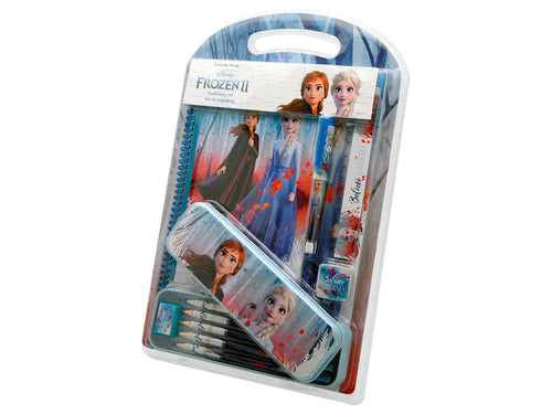 Disney Frozen 2 Schreibwaren-Set 12-teilig in Originalverpackung – Notizheft, Metall-Etui, Stifte & Lineal mit Elsa & Anna, Freisteller