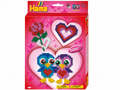 HAMA Bügelperlen Geschenkset Love – Box mit 2000 Midi Perlen, fertige Motive: 2 Vögel, Herz & Rose, Stiftplatte, ab 5 Jahren