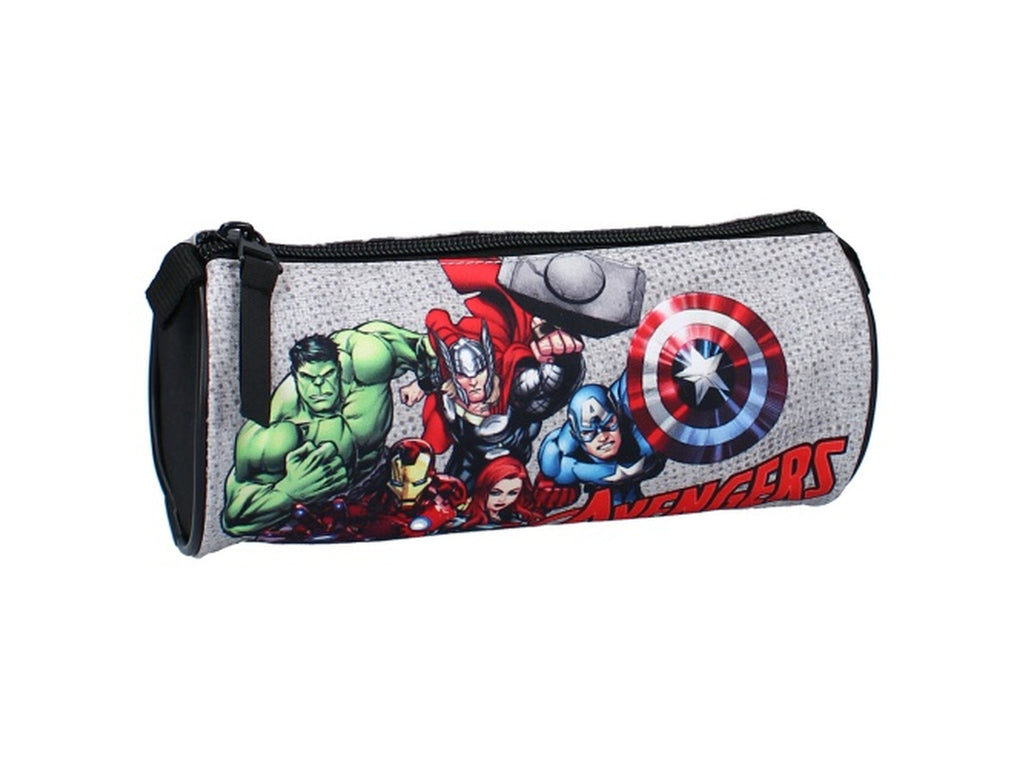Marvel Avengers Federmäppchen Safety Shield grau – mit Hulk, Thor, Iron Man & Captain America Design, Freisteller