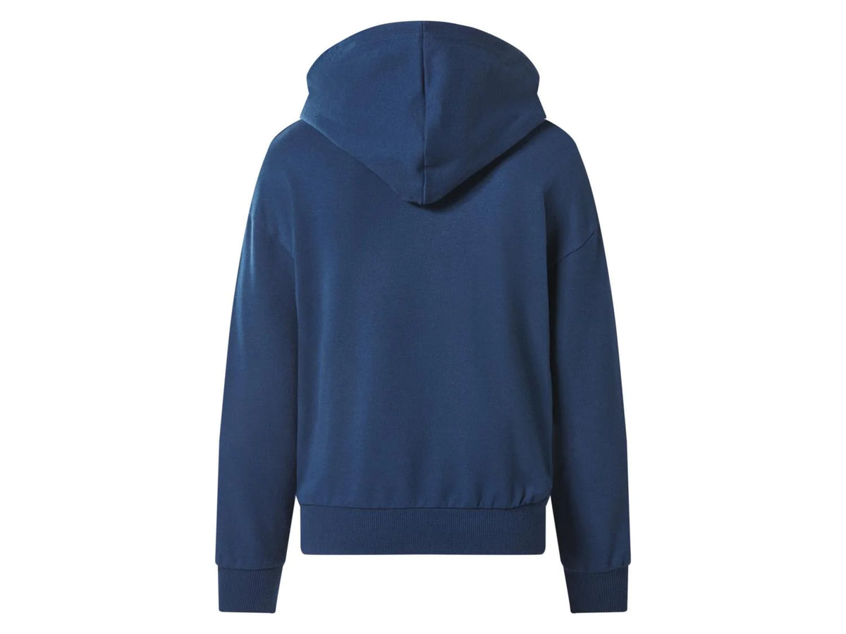 Minecraft Kinder Kapuzenpullover dunkelblau – Rückansicht, unifarben mit Kapuze und Bündchen