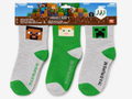 Minecraft Jungen Socken 3er Pack – Steve, Alex und Creeper Motiv, grün-grau, EU 23–26 (UK 6–8.5), Mojang Studios