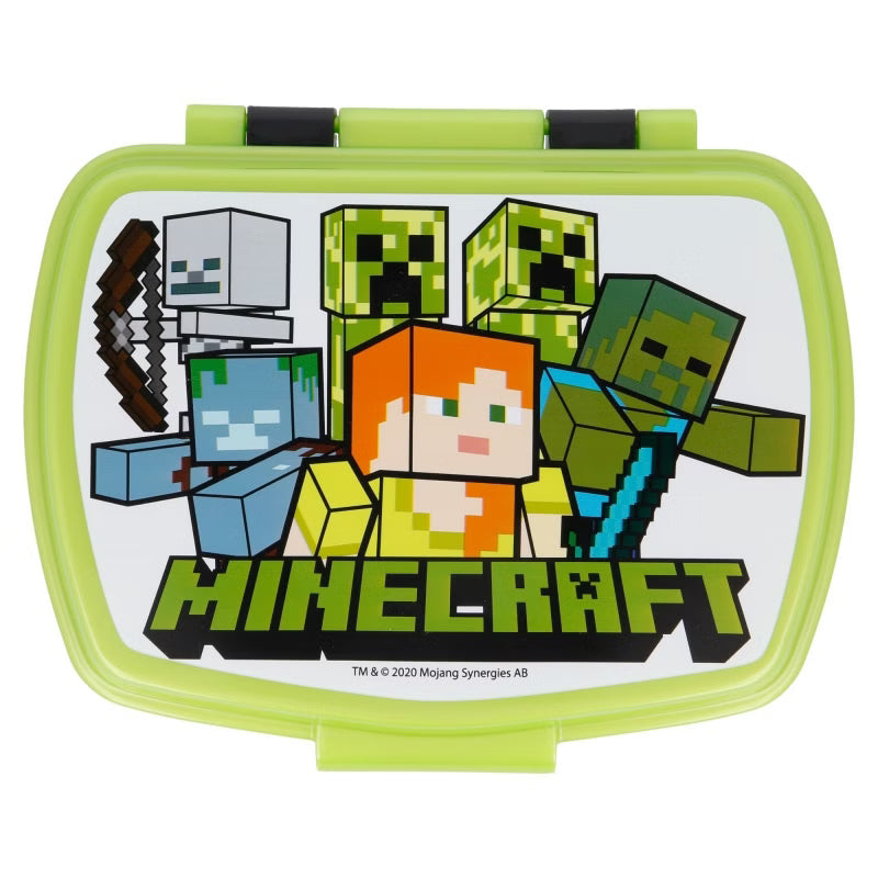 Minecraft Lunchbox Brotdose Kinder grün schwarz – Alex Creeper Mobs Design Schule