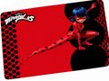 Miraculous Ladybug Fruehstuecksbrettchen rot schwarz mit Ladybug Figur 23,5x14,5 cm