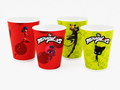 Miraculous Ladybug Trinkbecher 4er-Set 300 ml Freisteller rot und gelb mit allen 4 Motiven