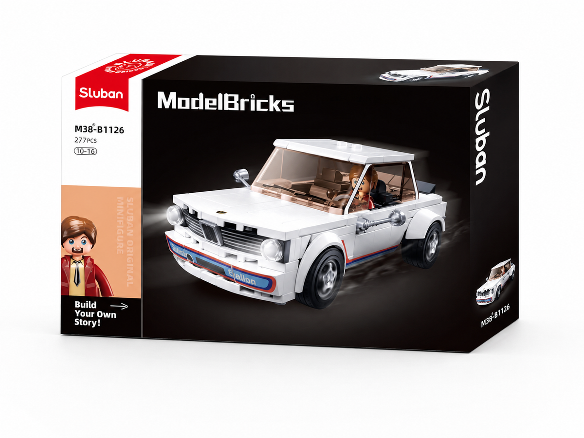 Sluban ModelBricks M38-B1126 Klassischer Oldtimer Weiss 277 Teile Klemmbaustein Set ab 10 Jahren